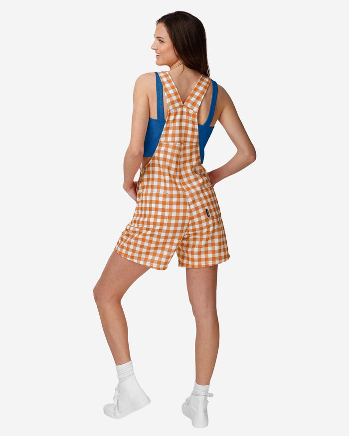 New York Mets Womens Gingham Check Bib Shortalls FOCO - FOCO.com