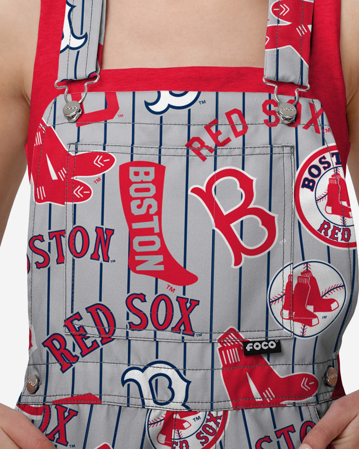 Boston Red Sox Womens Historic Print Bib Shortalls FOCO - FOCO.com