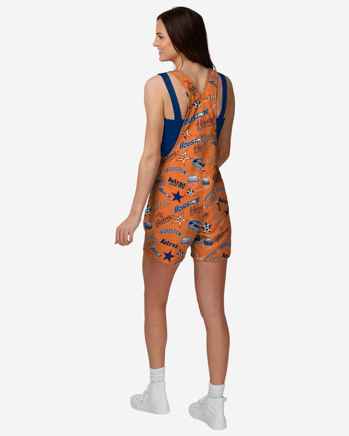 Houston Astros Womens Historic Print Bib Shortalls FOCO - FOCO.com