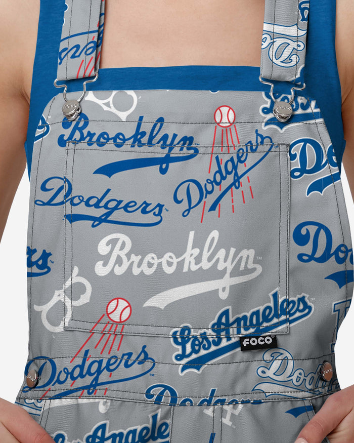 Los Angeles Dodgers Womens Historic Print Bib Shortalls FOCO - FOCO.com