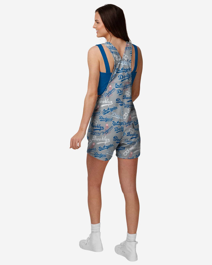 Los Angeles Dodgers Womens Historic Print Bib Shortalls FOCO - FOCO.com