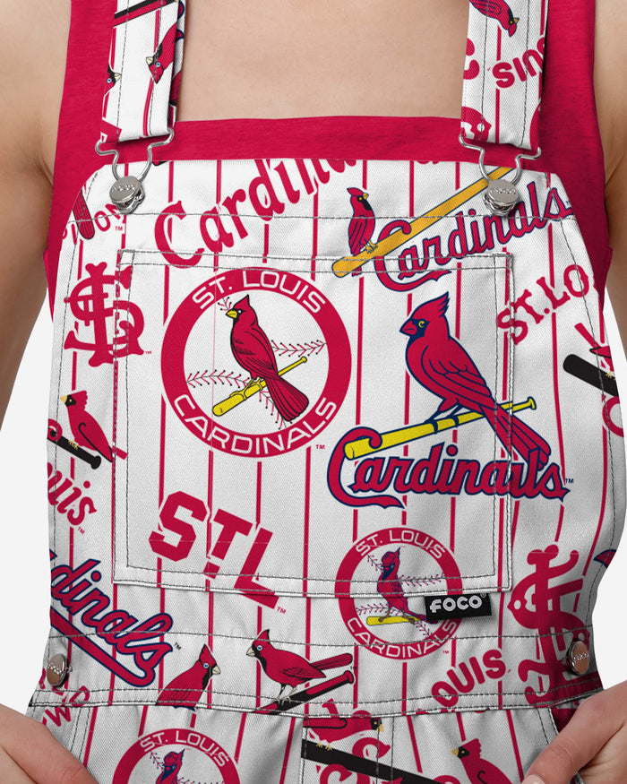 St Louis Cardinals Womens Historic Print Bib Shortalls FOCO - FOCO.com