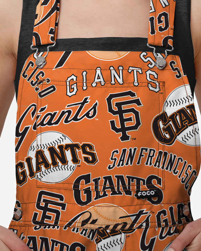 San Francisco Giants Womens Historic Print Bib Shortalls FOCO - FOCO.com