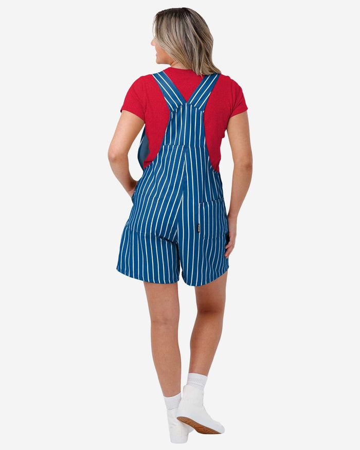 Chicago Cubs Womens Pinstripe Bib Shortalls FOCO - FOCO.com