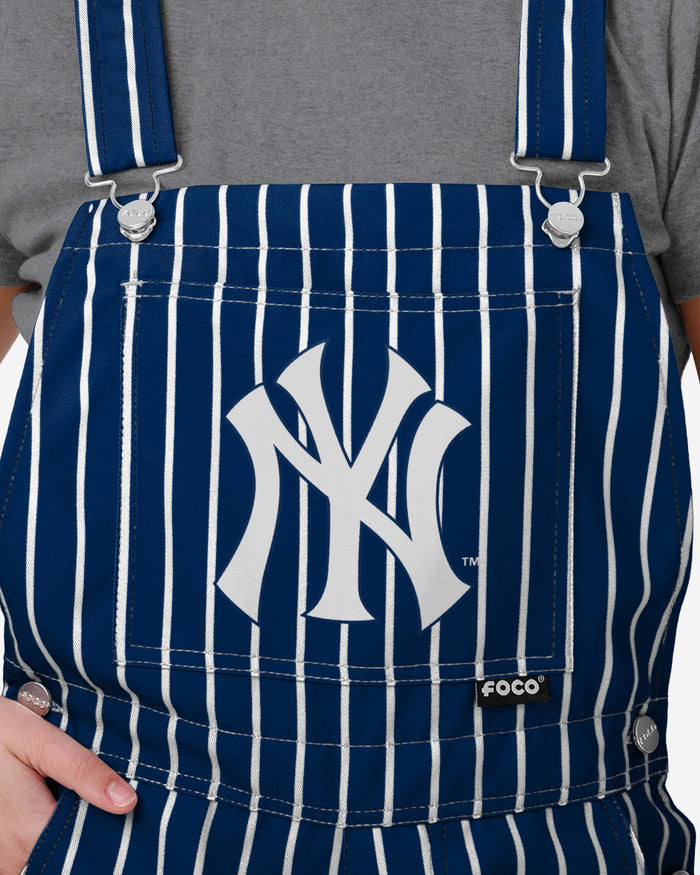 New York Yankees Womens Pinstripe Bib Shortalls FOCO - FOCO.com