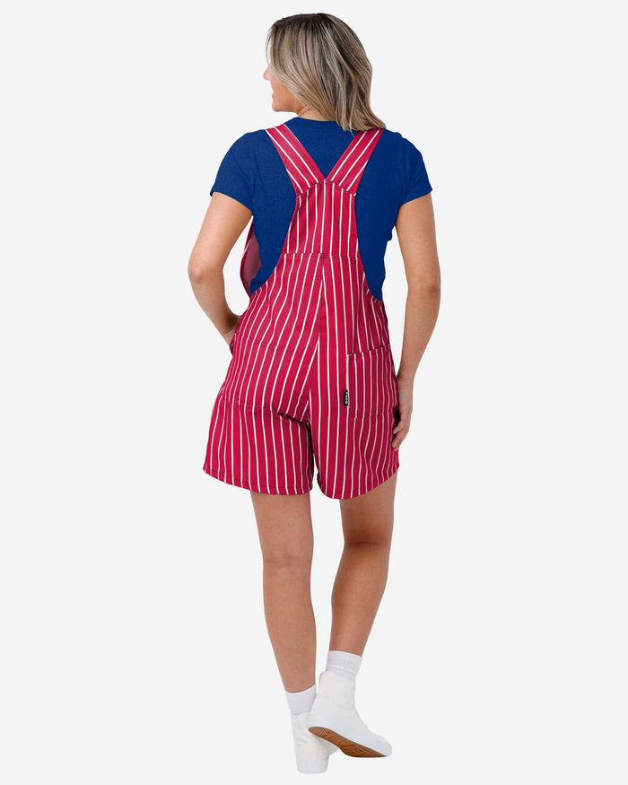 Philadelphia Phillies Womens Pinstripe Bib Shortalls FOCO - FOCO.com