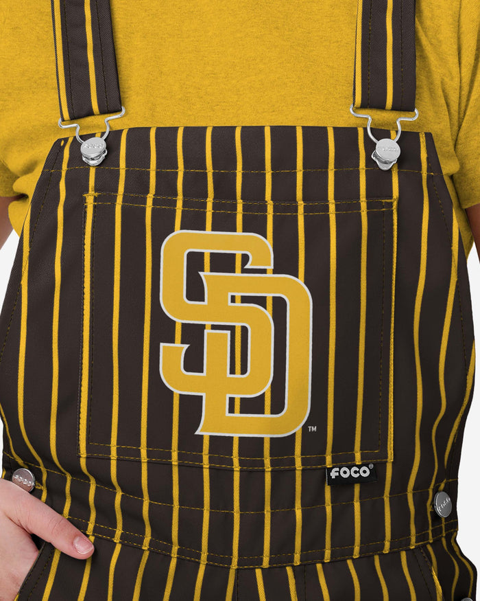 San Diego Padres Womens Pinstripe Bib Shortalls FOCO - FOCO.com