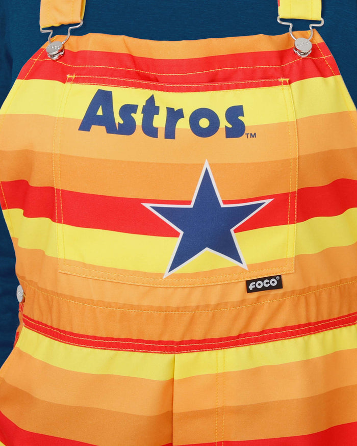 Houston Astros Womens Throwback Thematic Bib Shortalls FOCO - FOCO.com