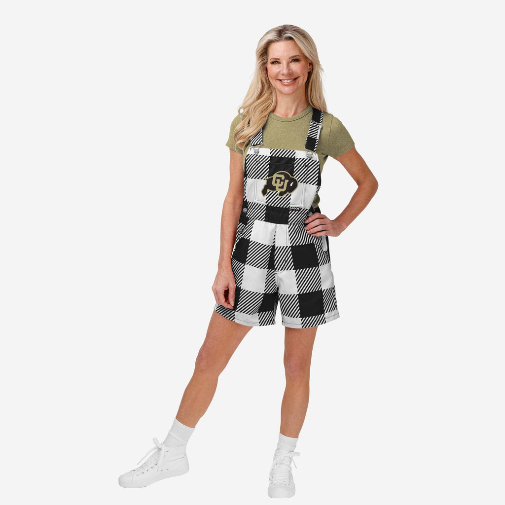 Colorado Buffaloes Womens Plaid Bib Shortalls FOCO XS - FOCO.com