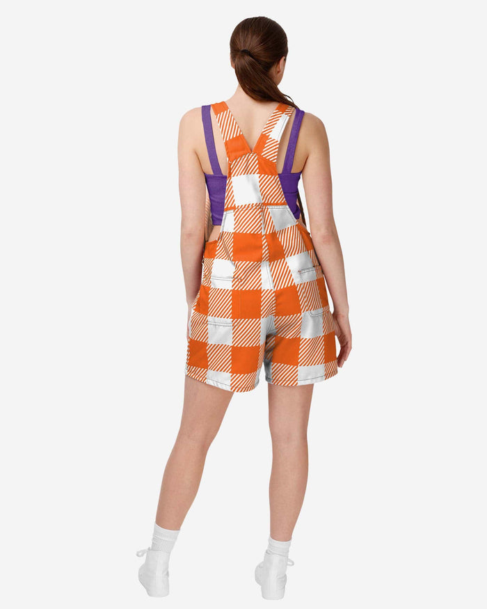 Clemson Tigers Womens Plaid Bib Shortalls FOCO - FOCO.com