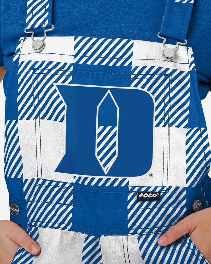 Duke Blue Devils Womens Plaid Bib Shortalls FOCO - FOCO.com