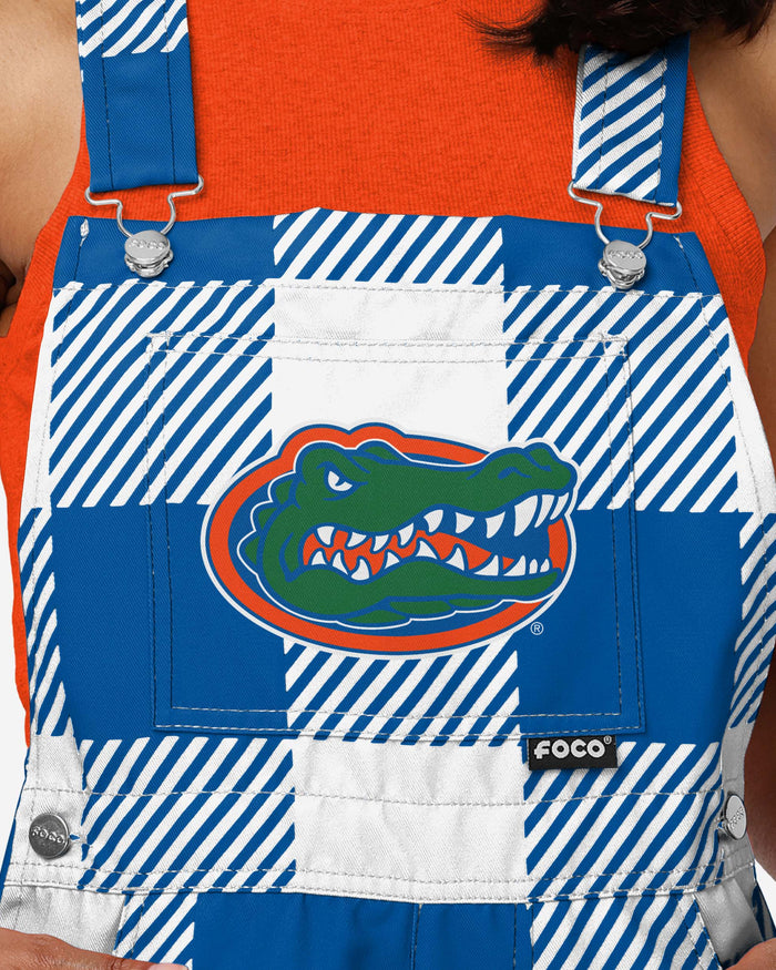 Florida Gators Womens Plaid Bib Shortalls FOCO - FOCO.com