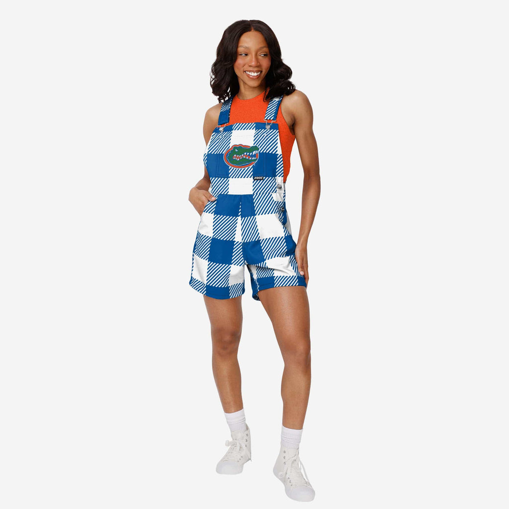 Florida Gators Womens Plaid Bib Shortalls FOCO XS - FOCO.com