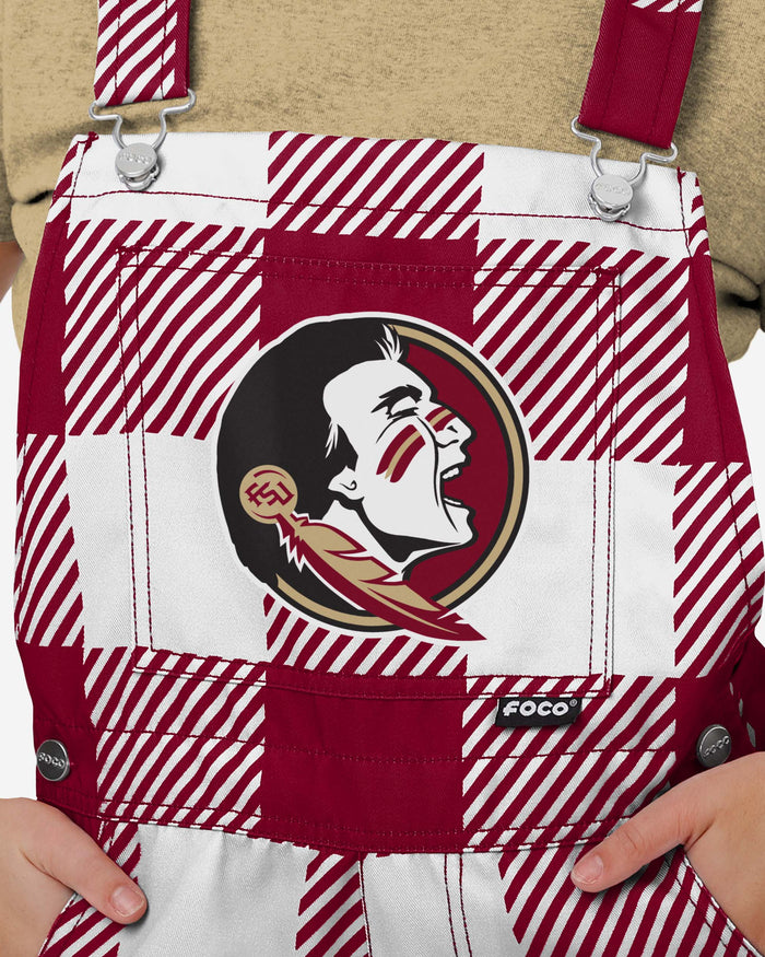 Florida State Seminoles Womens Plaid Bib Shortalls FOCO - FOCO.com