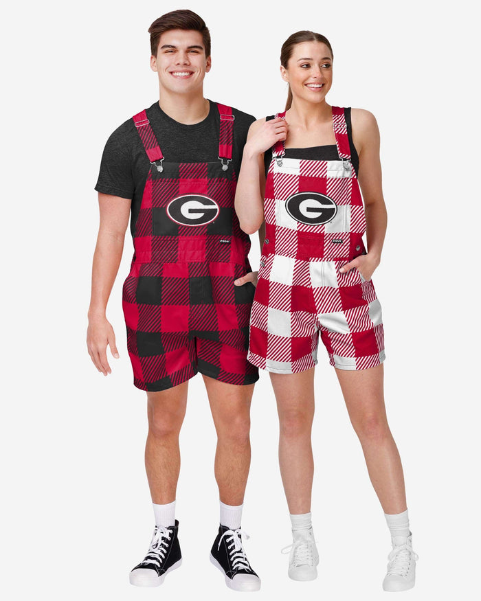 Georgia Bulldogs Womens Plaid Bib Shortalls FOCO - FOCO.com