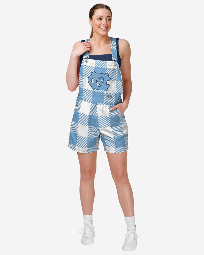 North Carolina Tar Heels Womens Plaid Bib Shortalls FOCO XS - FOCO.com