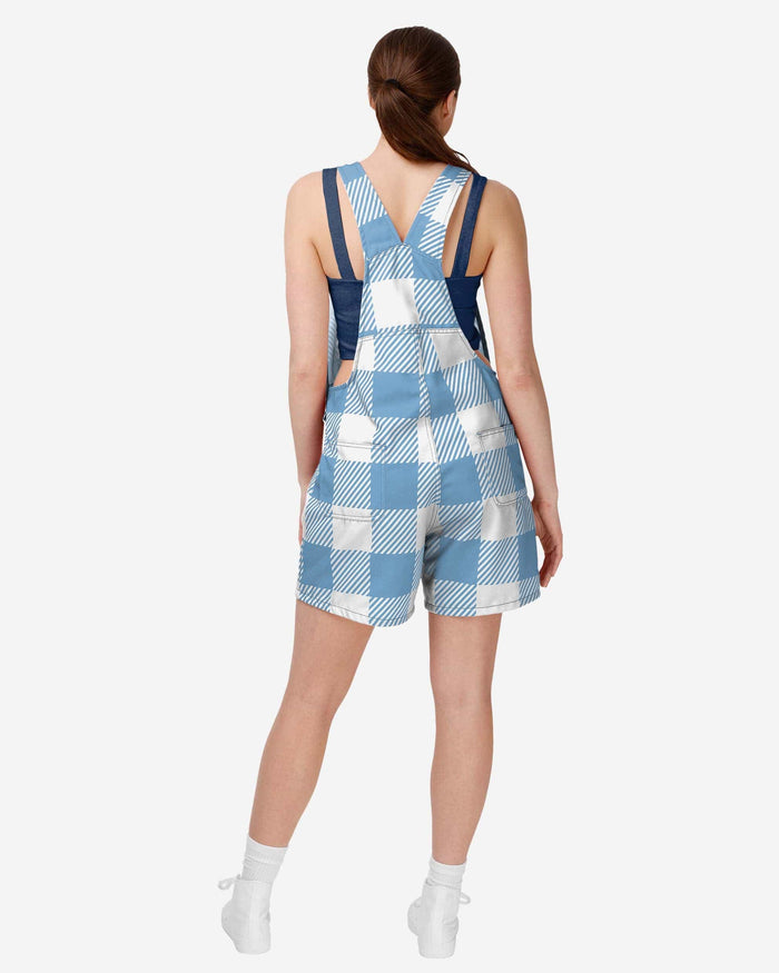 North Carolina Tar Heels Womens Plaid Bib Shortalls FOCO - FOCO.com