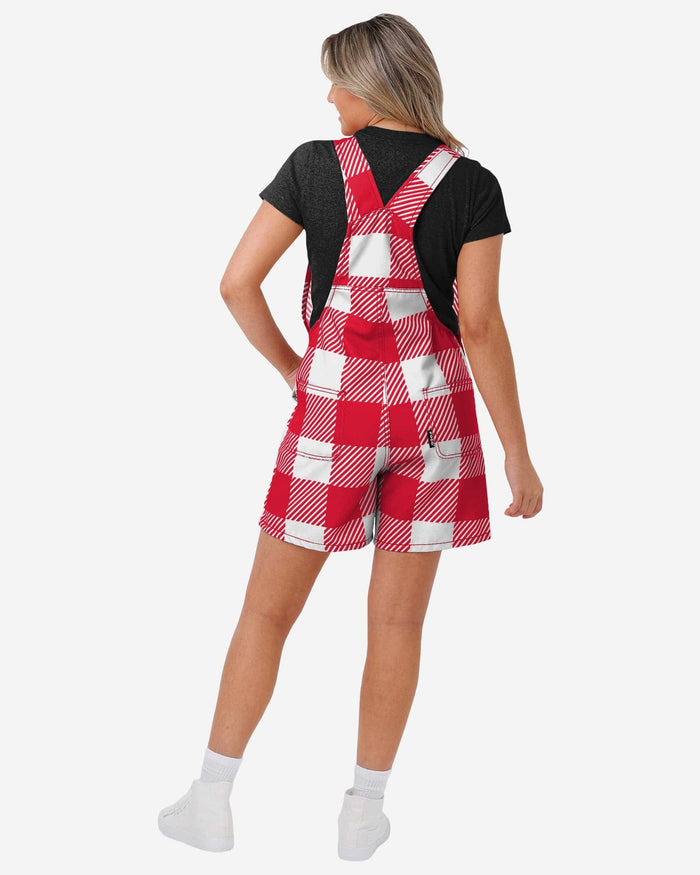 Nebraska Cornhuskers Womens Plaid Bib Shortalls FOCO - FOCO.com