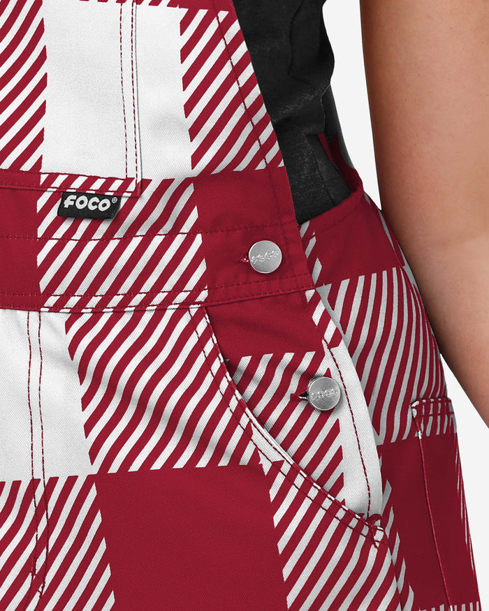 Oklahoma Sooners Womens Plaid Bib Shortalls FOCO - FOCO.com