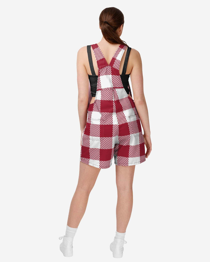 Oklahoma Sooners Womens Plaid Bib Shortalls FOCO - FOCO.com