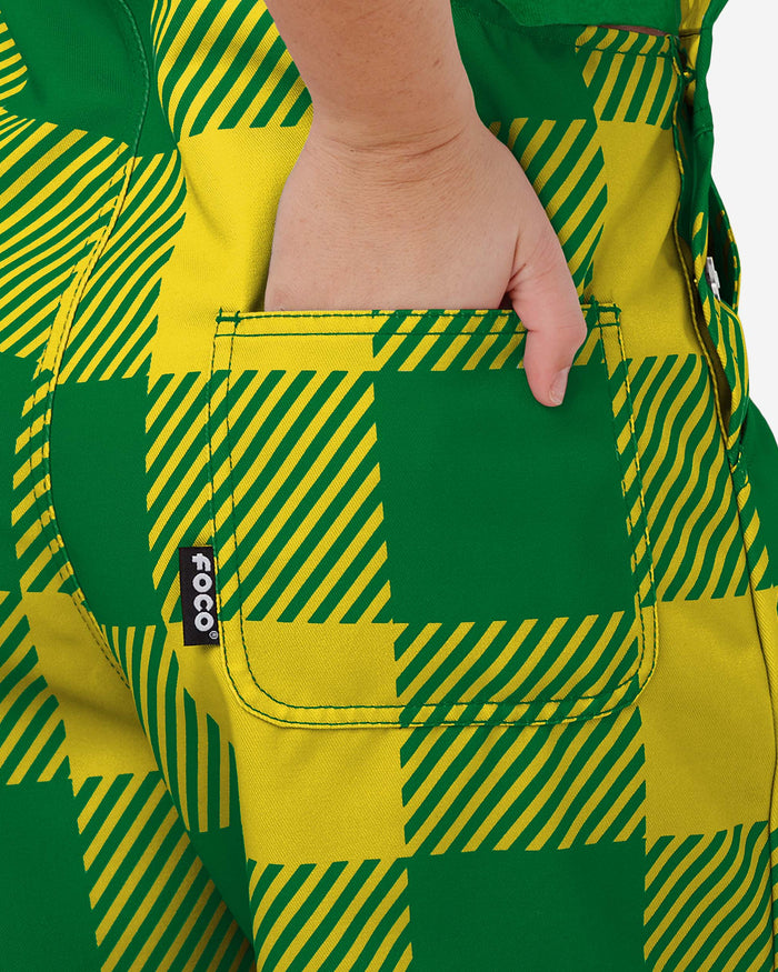 Oregon Ducks Womens Plaid Bib Shortalls FOCO - FOCO.com