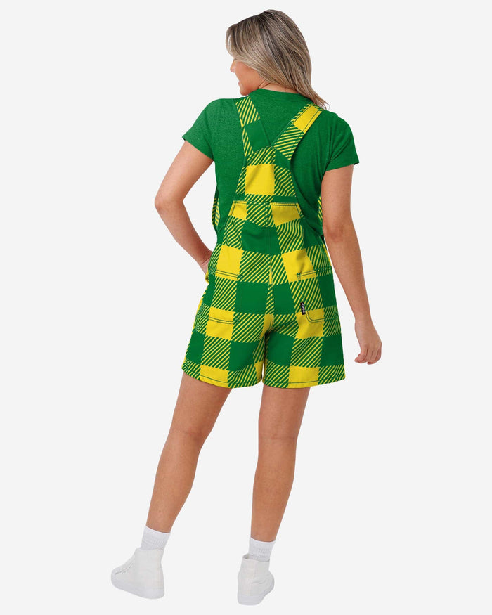 Oregon Ducks Womens Plaid Bib Shortalls FOCO - FOCO.com