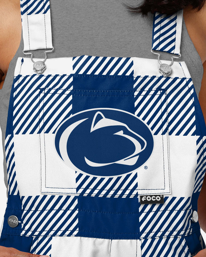 Penn State Nittany Lions Womens Plaid Bib Shortalls FOCO - FOCO.com