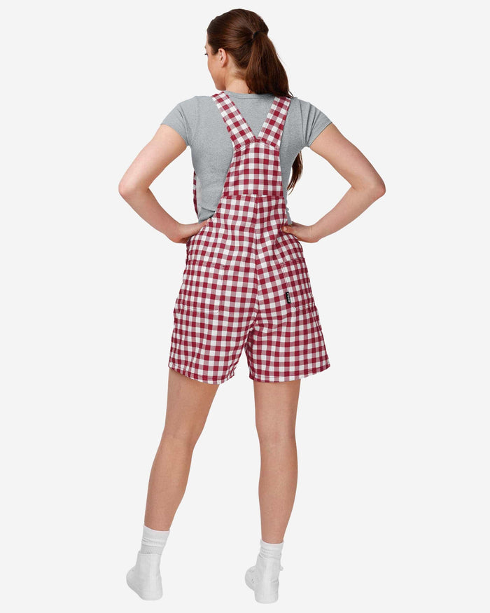 Alabama Crimson Tide Womens Gingham Check Bib Shortalls FOCO - FOCO.com