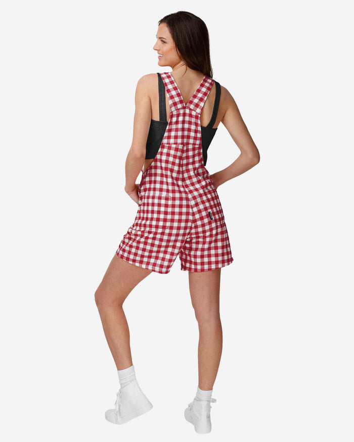 Georgia Bulldogs Womens Gingham Check Bib Shortalls FOCO - FOCO.com