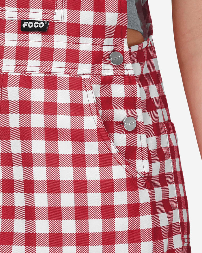 Ohio State Buckeyes Womens Gingham Check Bib Shortalls FOCO - FOCO.com