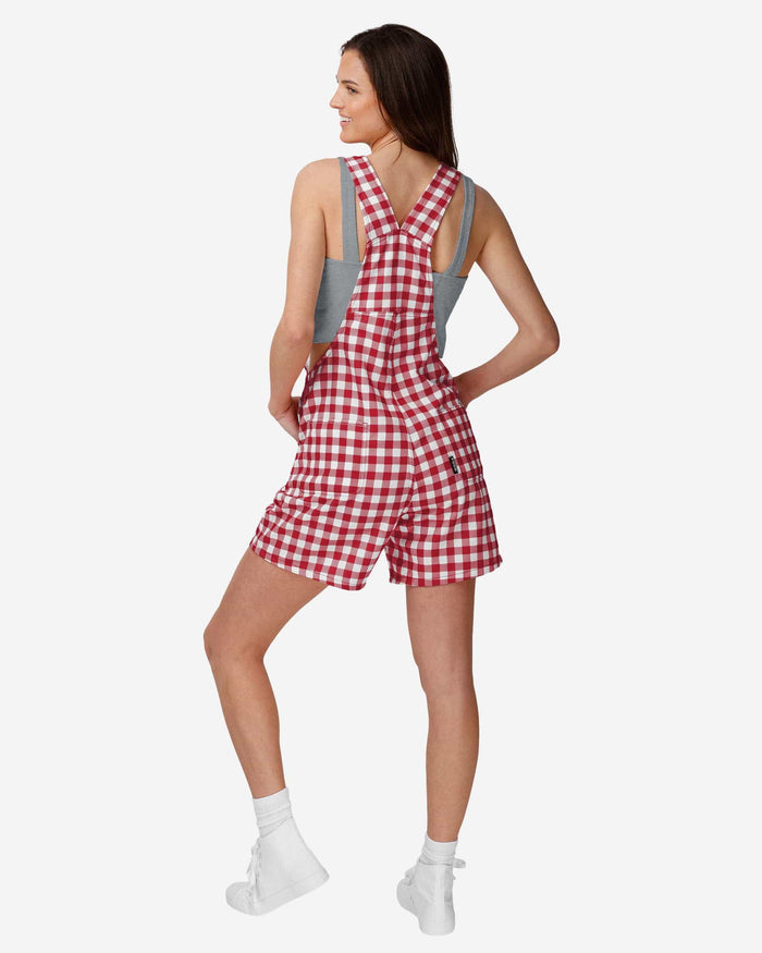 Ohio State Buckeyes Womens Gingham Check Bib Shortalls FOCO - FOCO.com