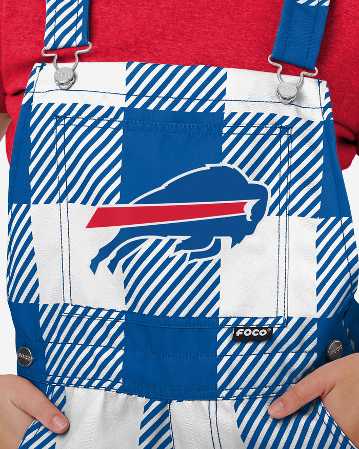 Buffalo Bills Womens Plaid Bib Shortalls FOCO - FOCO.com