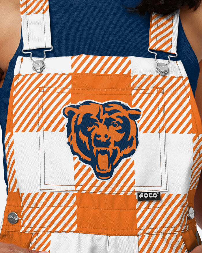 Chicago Bears Womens Plaid Bib Shortalls FOCO - FOCO.com