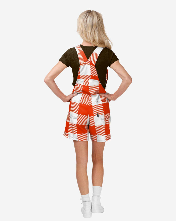 Cleveland Browns Womens Plaid Bib Shortalls FOCO - FOCO.com