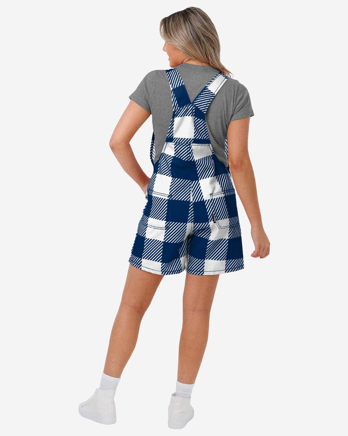 Dallas Cowboys Womens Plaid Bib Shortalls FOCO - FOCO.com