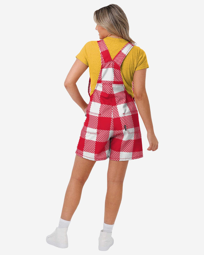 Kansas City Chiefs Womens Plaid Bib Shortalls FOCO - FOCO.com