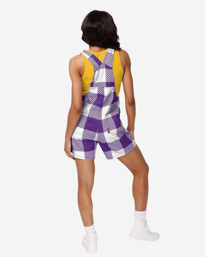 Minnesota Vikings Womens Plaid Bib Shortalls FOCO - FOCO.com