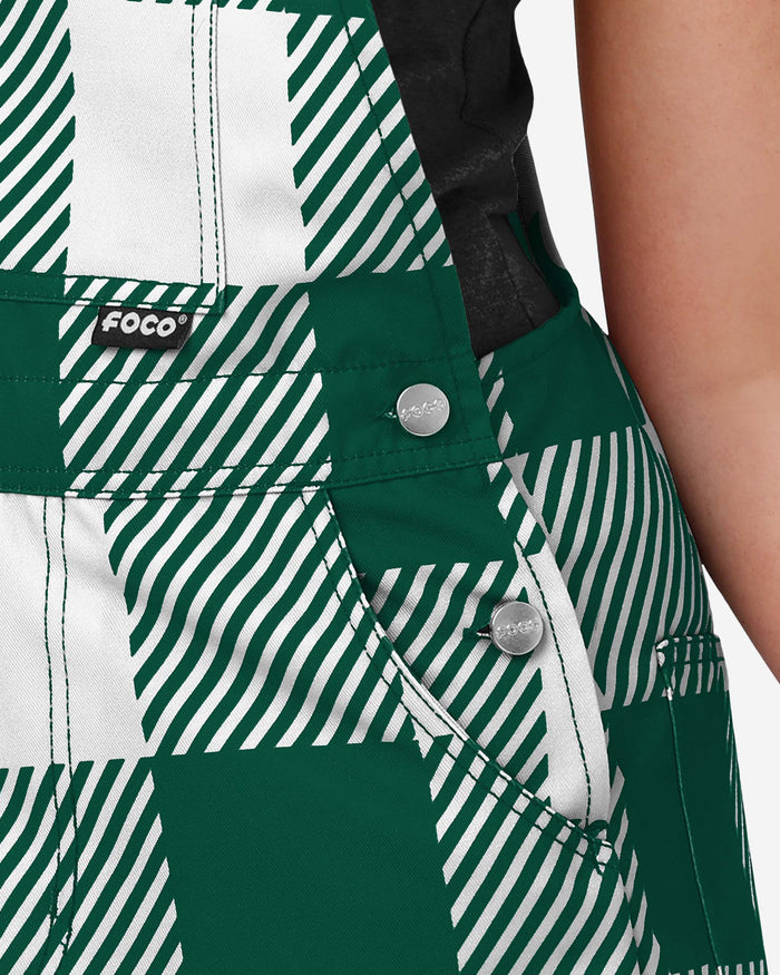 New York Jets Womens Plaid Bib Shortalls FOCO - FOCO.com