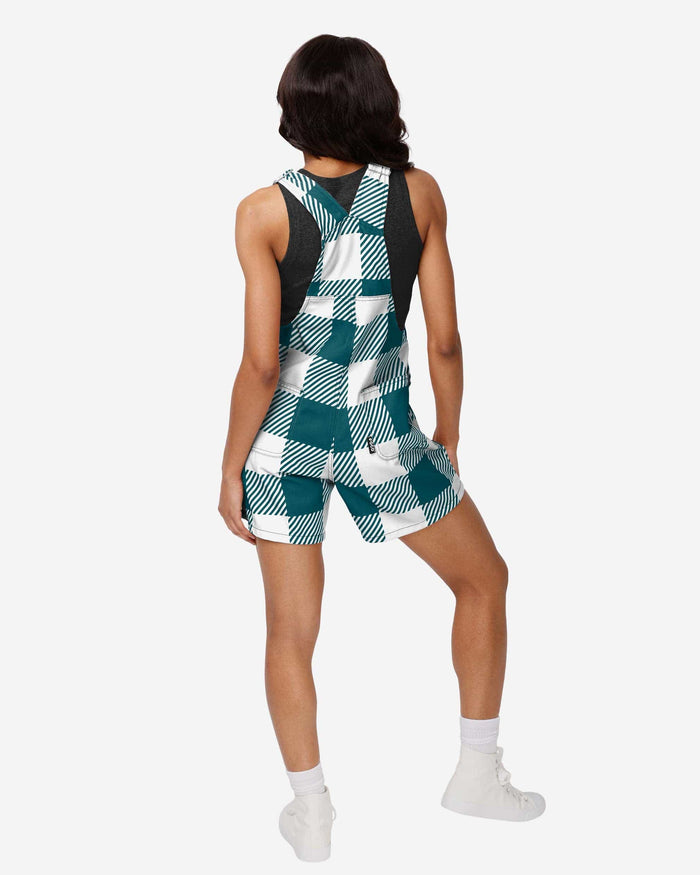 Philadelphia Eagles Womens Plaid Bib Shortalls FOCO - FOCO.com