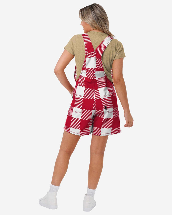 San Francisco 49ers Womens Plaid Bib Shortalls FOCO - FOCO.com