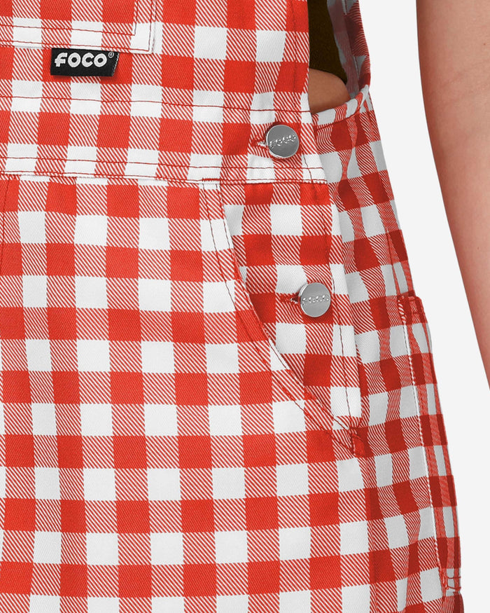 Cleveland Browns Womens Gingham Check Bib Shortalls FOCO - FOCO.com