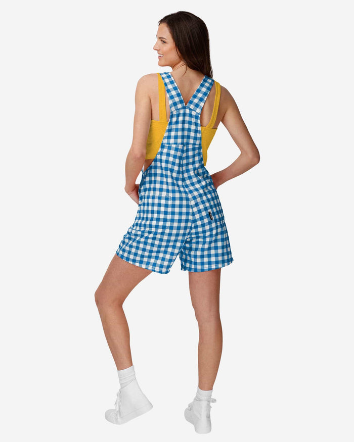 Los Angeles Chargers Womens Gingham Check Bib Shortalls FOCO - FOCO.com