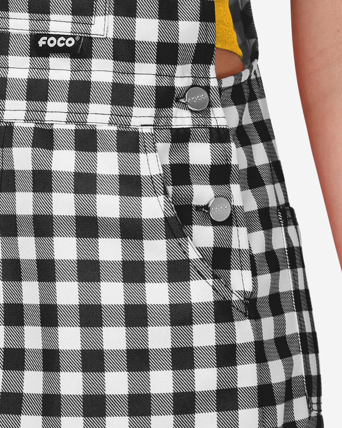 Pittsburgh Steelers Womens Gingham Check Bib Shortalls FOCO - FOCO.com