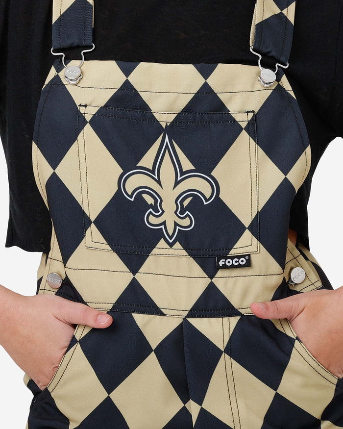 New Orleans Saints Womens Thematic Bib Shortalls FOCO - FOCO.com