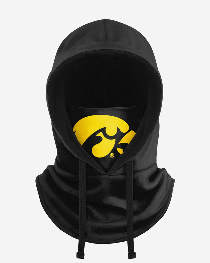 Iowa Hawkeyes Black Drawstring Hooded Gaiter FOCO - FOCO.com