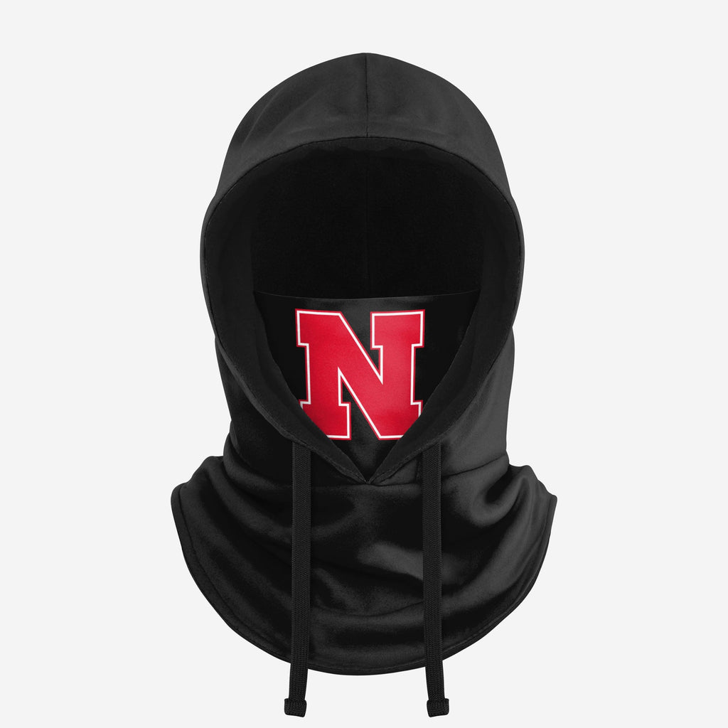 Nebraska Cornhuskers Black Drawstring Hooded Gaiter FOCO - FOCO.com