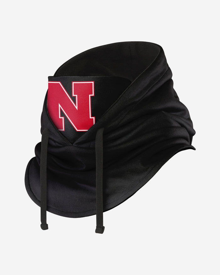 Nebraska Cornhuskers Black Drawstring Hooded Gaiter FOCO - FOCO.com