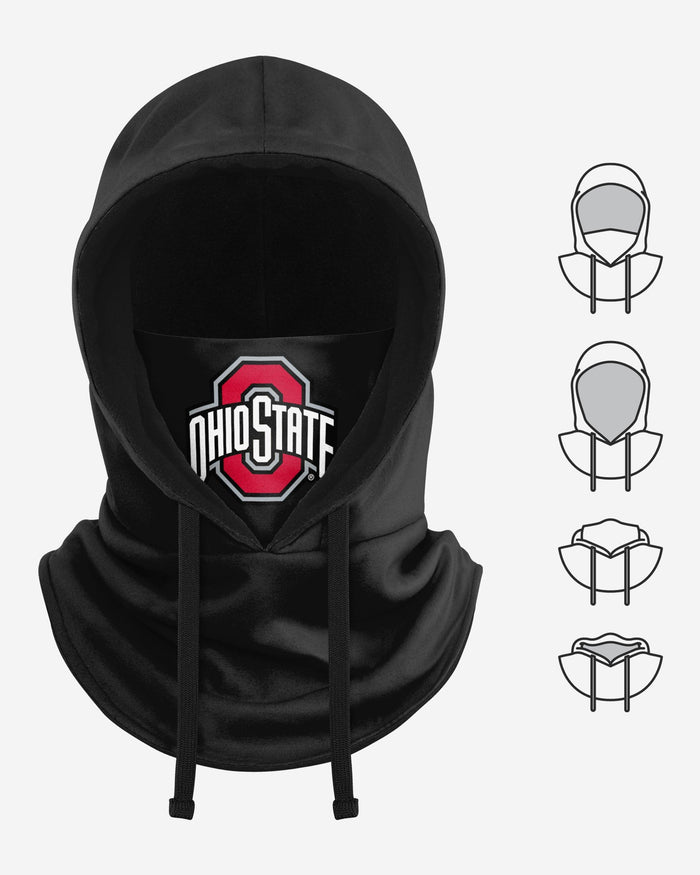 Ohio State Buckeyes Black Drawstring Hooded Gaiter FOCO - FOCO.com