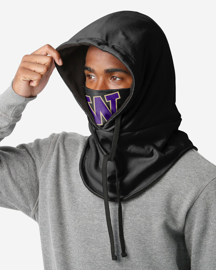 Washington Huskies Black Drawstring Hooded Gaiter FOCO - FOCO.com