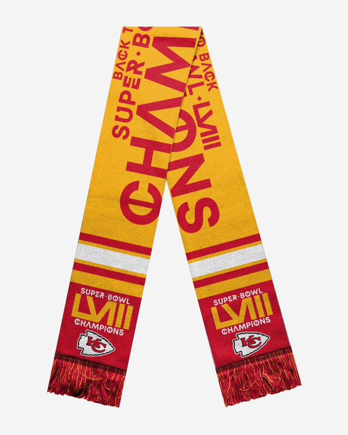 Kansas City Chiefs Super Bowl LVIII Champions Acrylic Scarf FOCO - FOCO.com